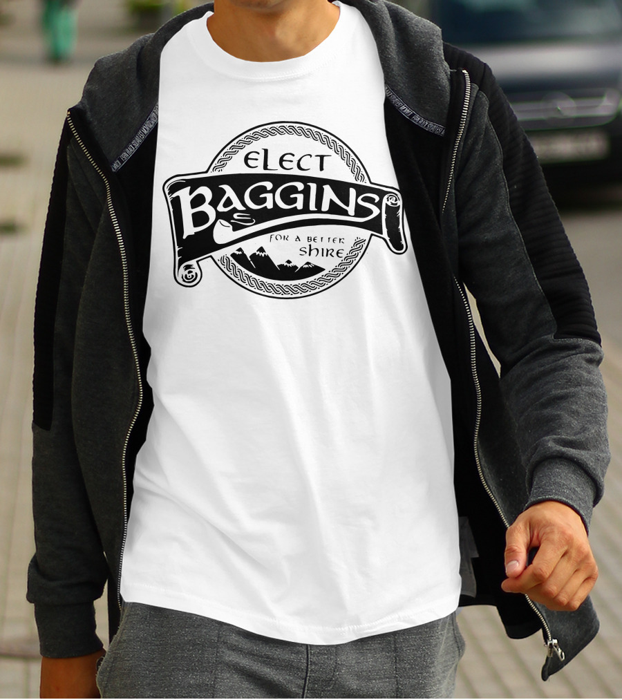 Elect Baggins For A Better Shire Middle Earth Hobbit Campaign T-Shirt