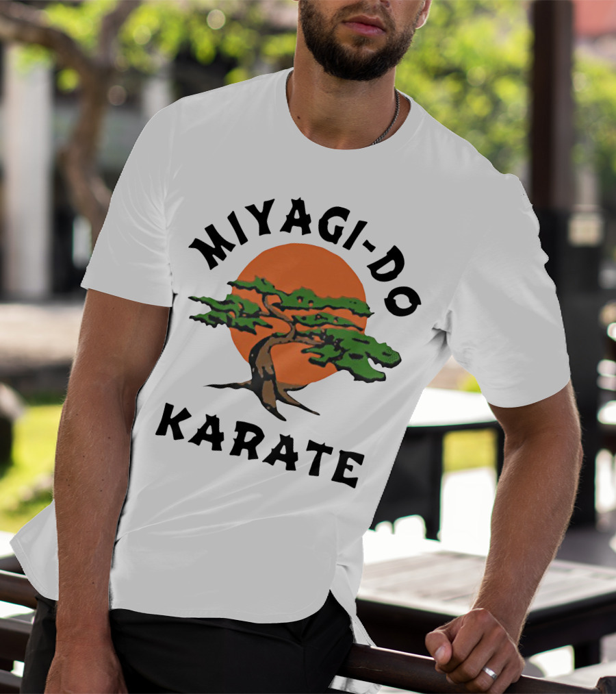 Miyagi-Do Karate Bonsai Tree With Sun Background T-Shirt
