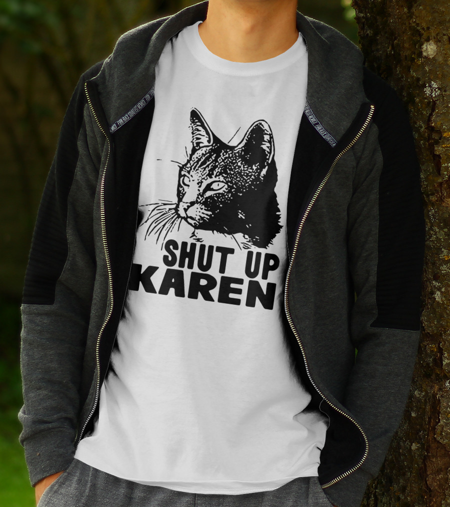 Scary Cat Shut Up Karen T-Shirt