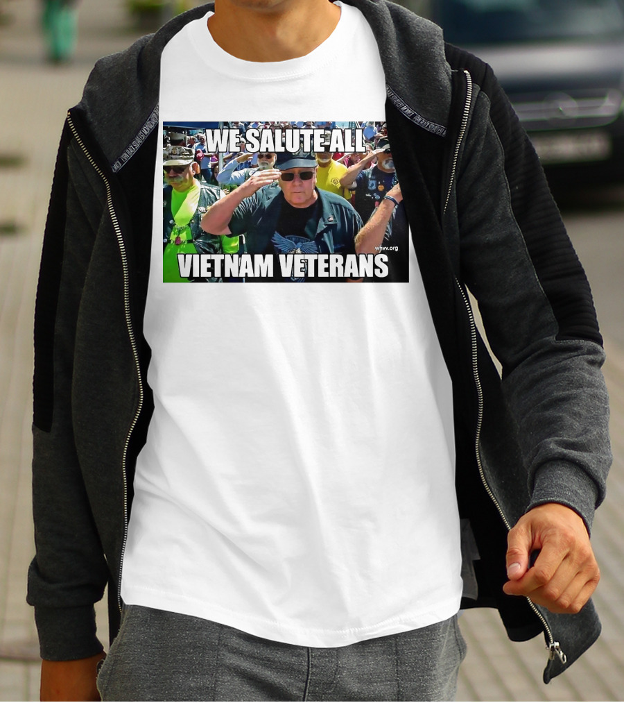We Salute All Vietnam Veterans Vva.org USA Patriotic Honor Military Tribute Saluting Soldiers T-Shirt
