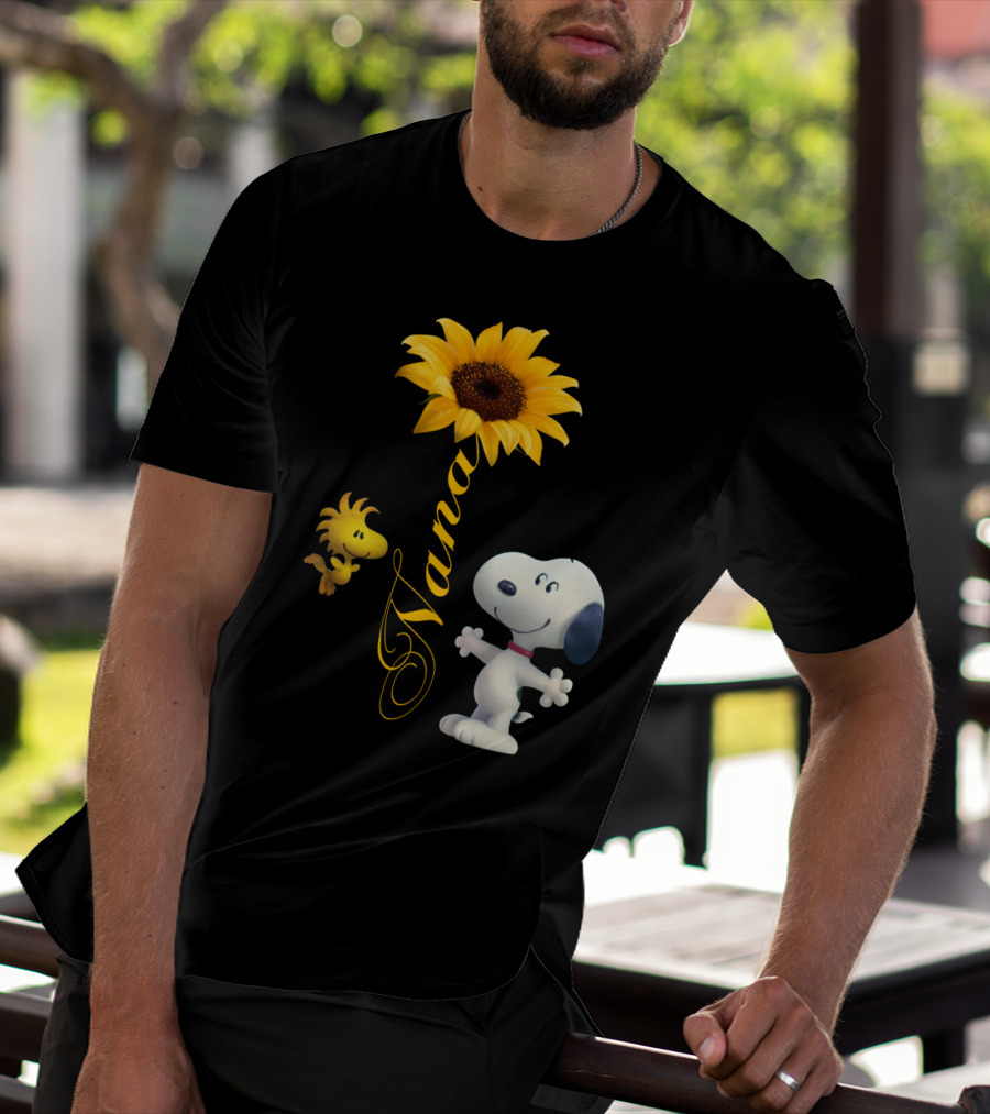 Nana Sunflower With Snoopy And Woodstock Peanuts T-Shirt