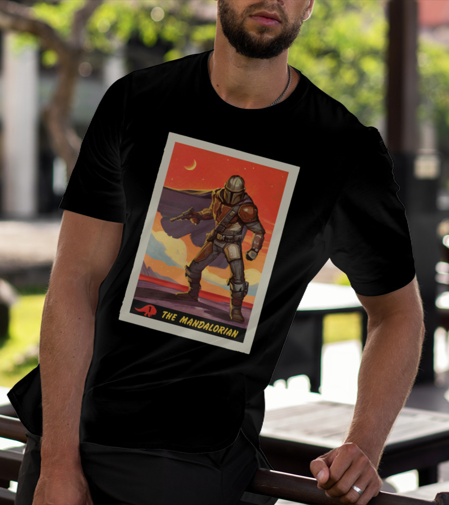 The Mandalorian Vintage Sunset Adventure Scene T-Shirt
