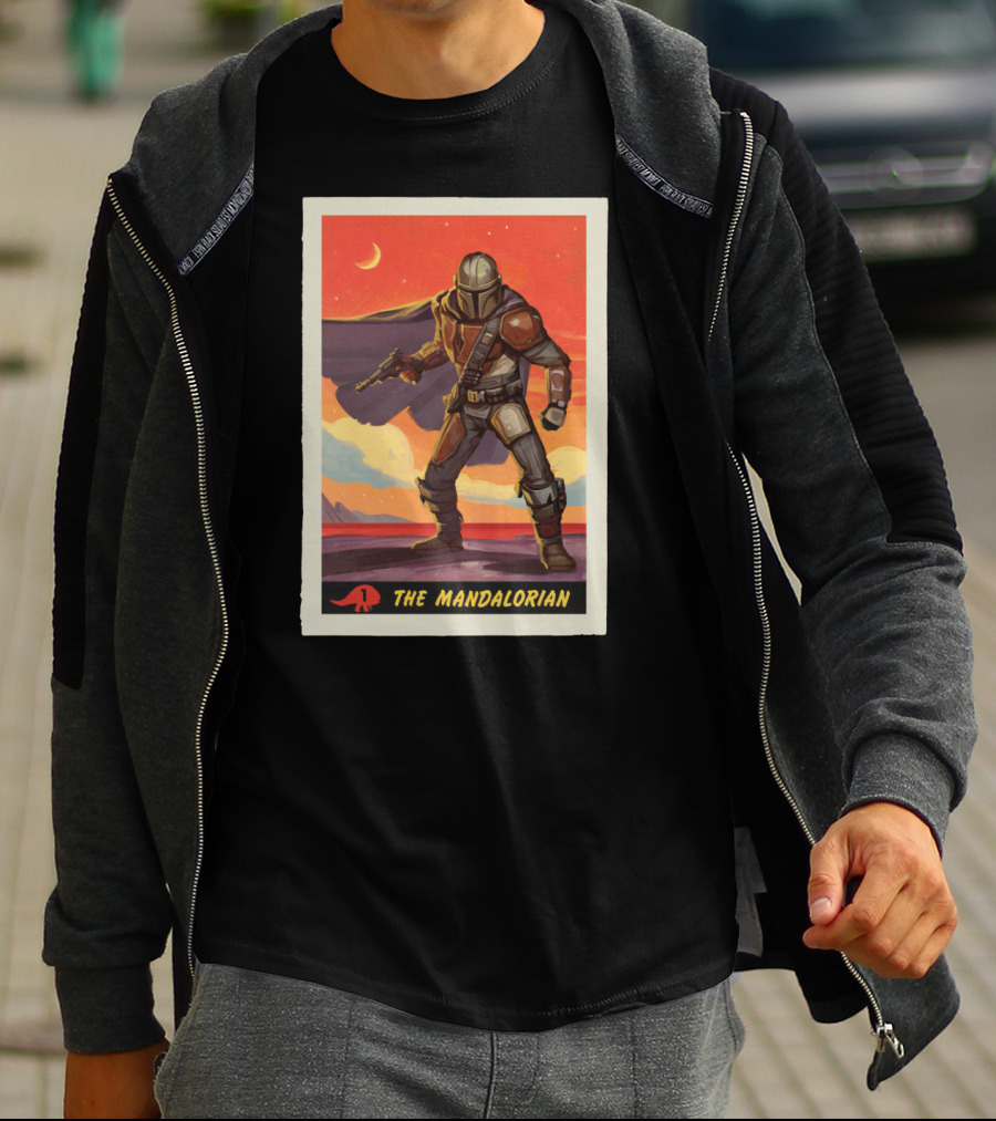The Mandalorian Vintage Sunset Adventure Scene T-Shirt