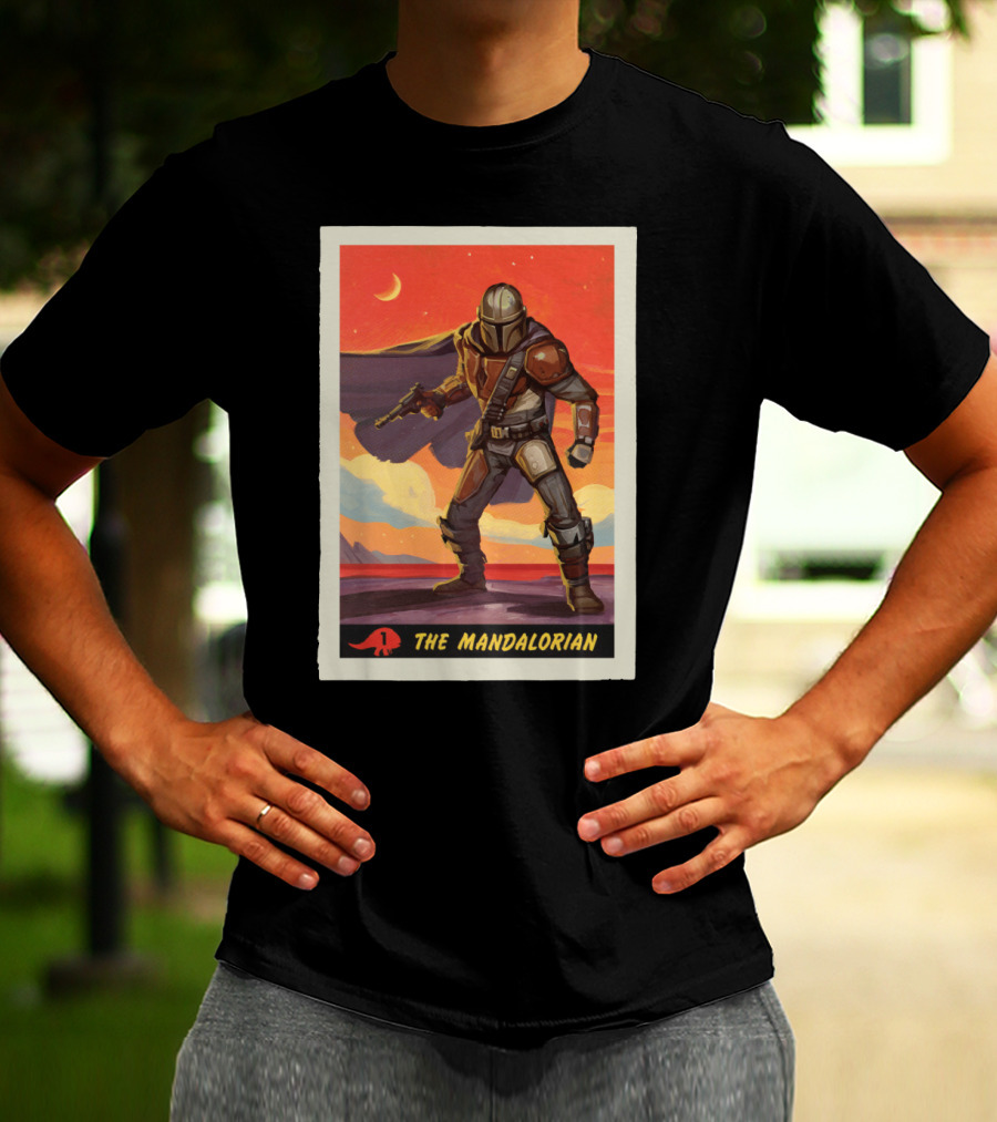 The Mandalorian Vintage Sunset Adventure Scene T-Shirt