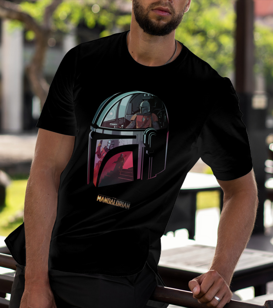 The Mandalorian Helmet Reflection Scene T-Shirt