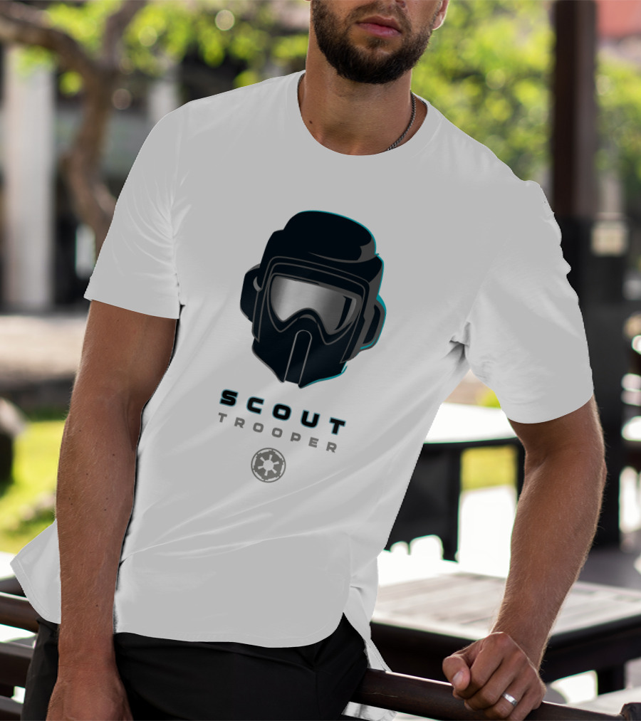 Scout Trooper Helmet With Galactic Empire Emblem T-Shirt
