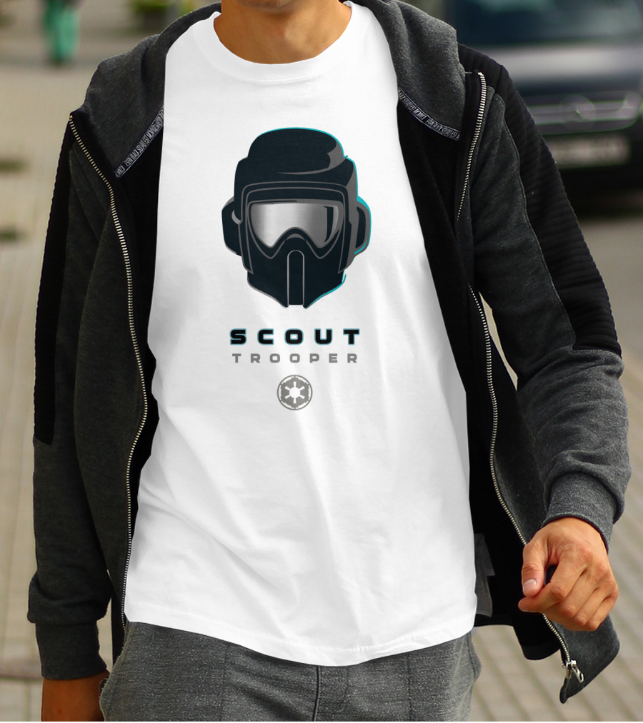 Scout Trooper Helmet With Galactic Empire Emblem T-Shirt