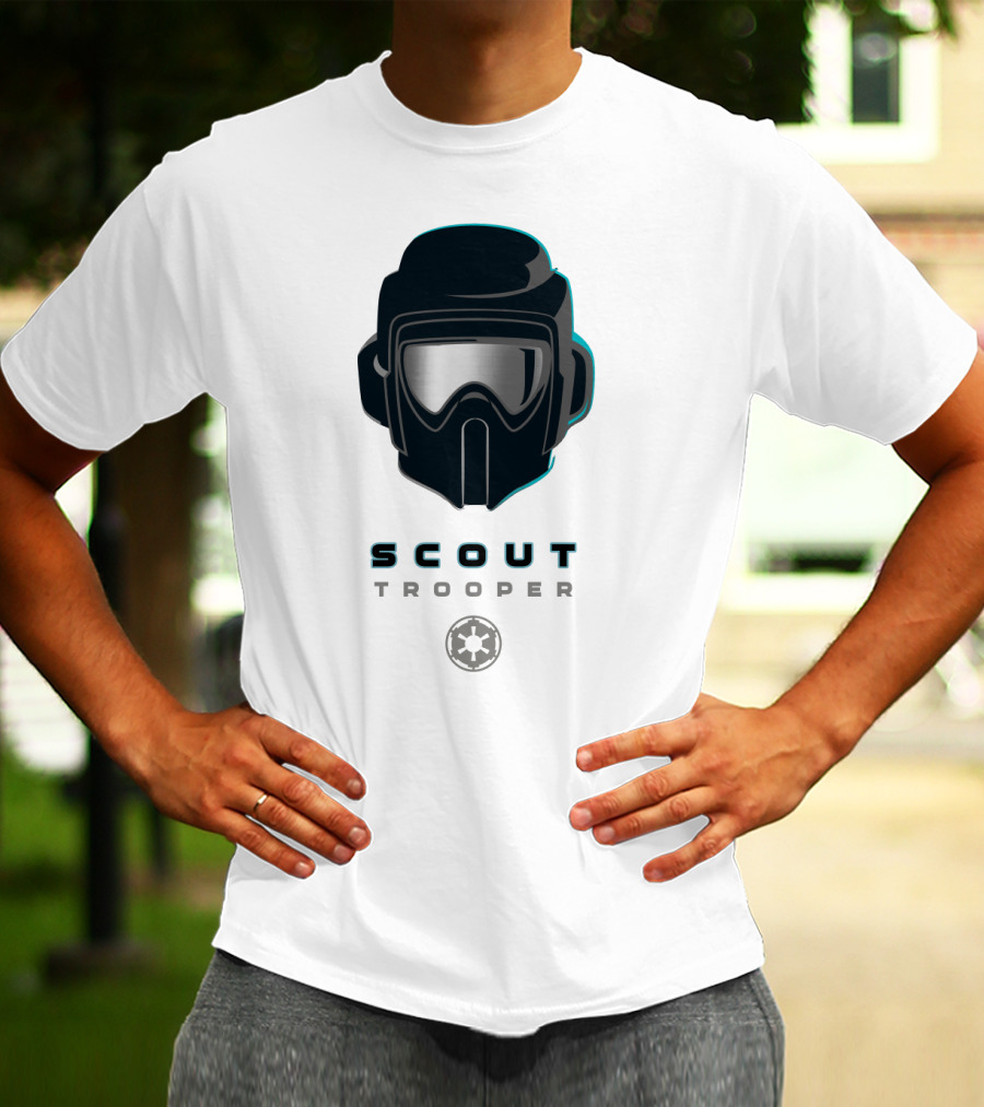 Scout Trooper Helmet With Galactic Empire Emblem T-Shirt