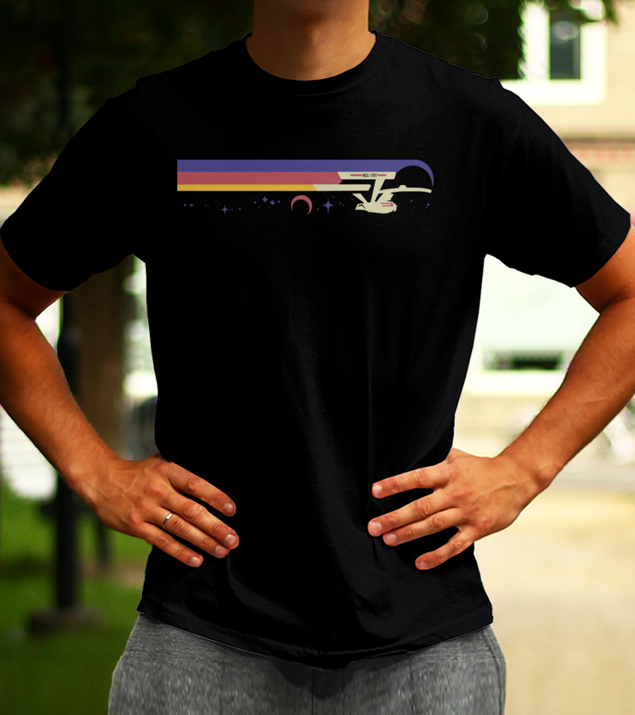 NCC-1701 Retro Warp Drive Starship Adventure T-Shirt