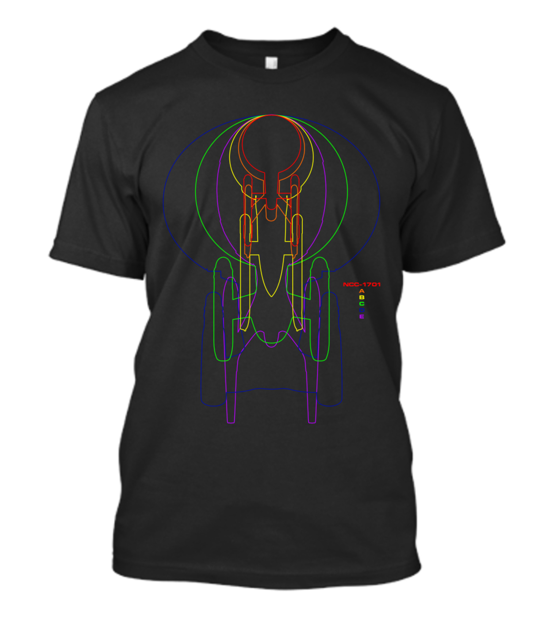 NCC-1701 A B C D E Evolution Lines T-Shirt
