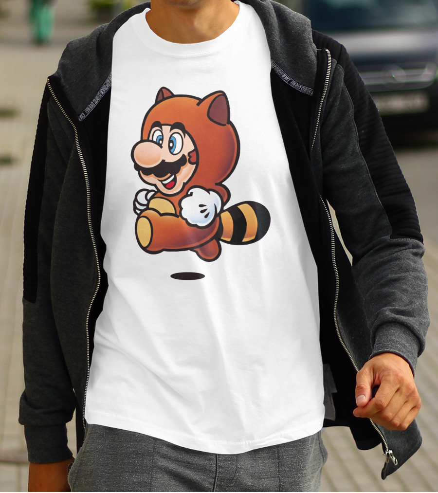 Tanooki Mario Super Leaf Power-Up Classic Look T-Shirt