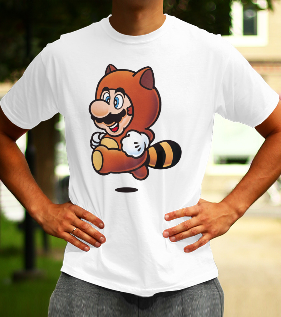 Tanooki Mario Super Leaf Power-Up Classic Look T-Shirt