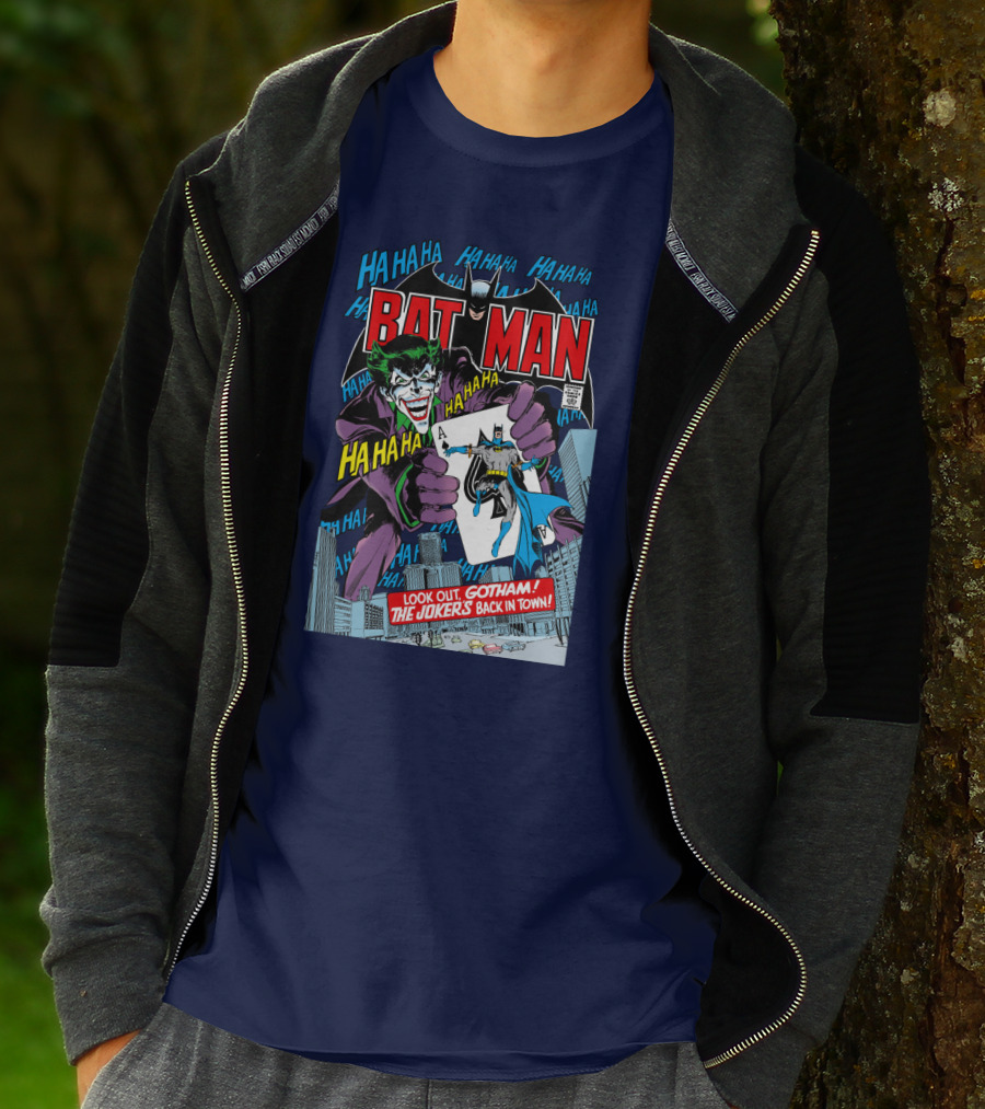 BATMAN Look Out Gotham The Joker's Back In Town HA HA HA T-Shirt