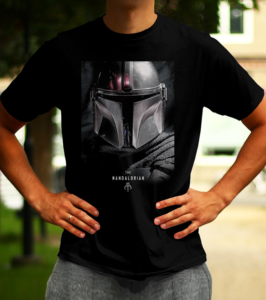 The Mandalorian Shiny Mysterious Star Wars Helmet T-Shirt