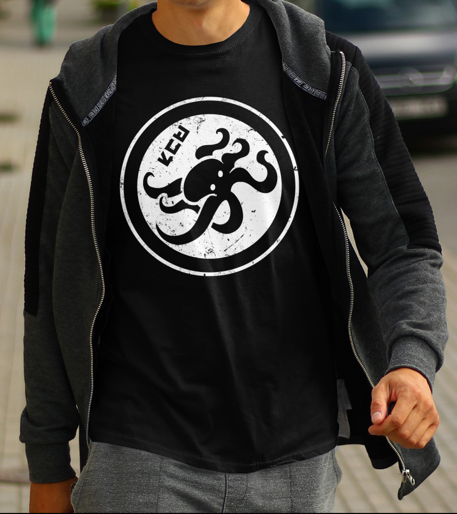 Splatoon-Inspired Octopus Emblem With Inkling Script Circle T-Shirt