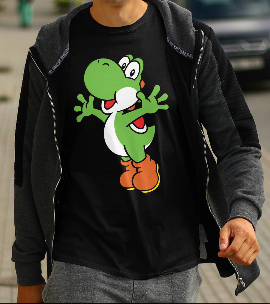Yoshi Jump Green Dinosaur Iconic Character Image T-Shirt