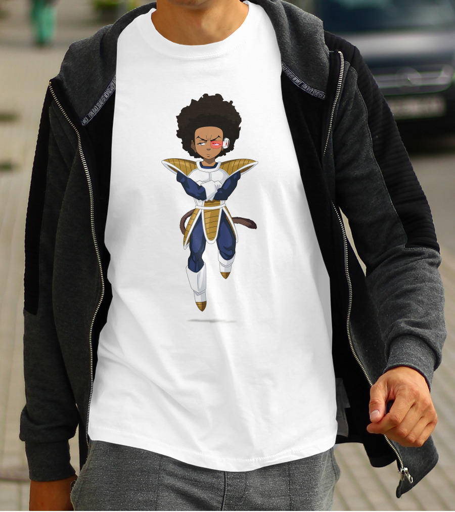 Huey Freeman X Saiyan Fusion Crossover Character T-Shirt
