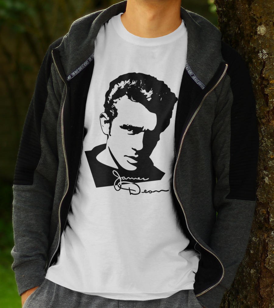 James Dean Portrait With Signature T-Shirt