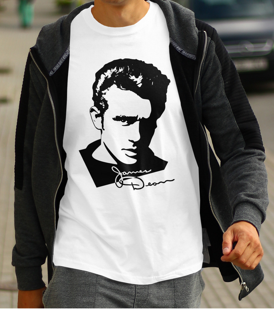 James Dean Portrait With Signature T-Shirt