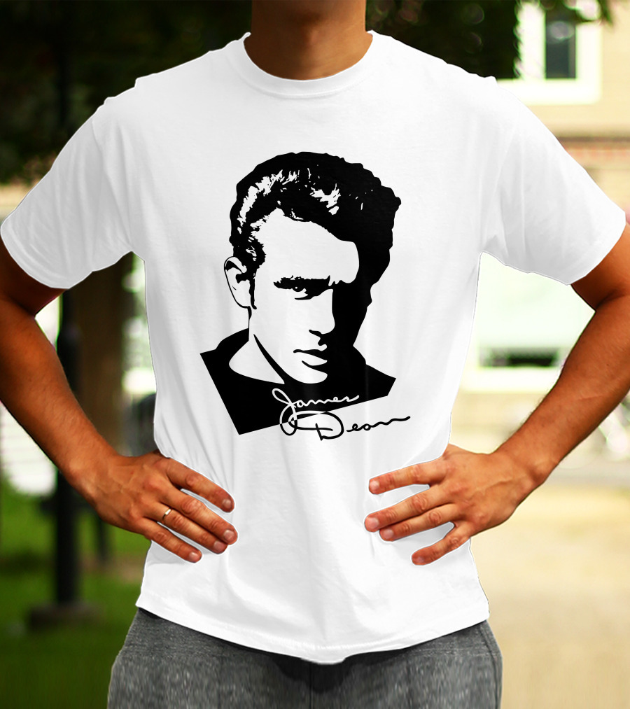 James Dean Portrait With Signature T-Shirt