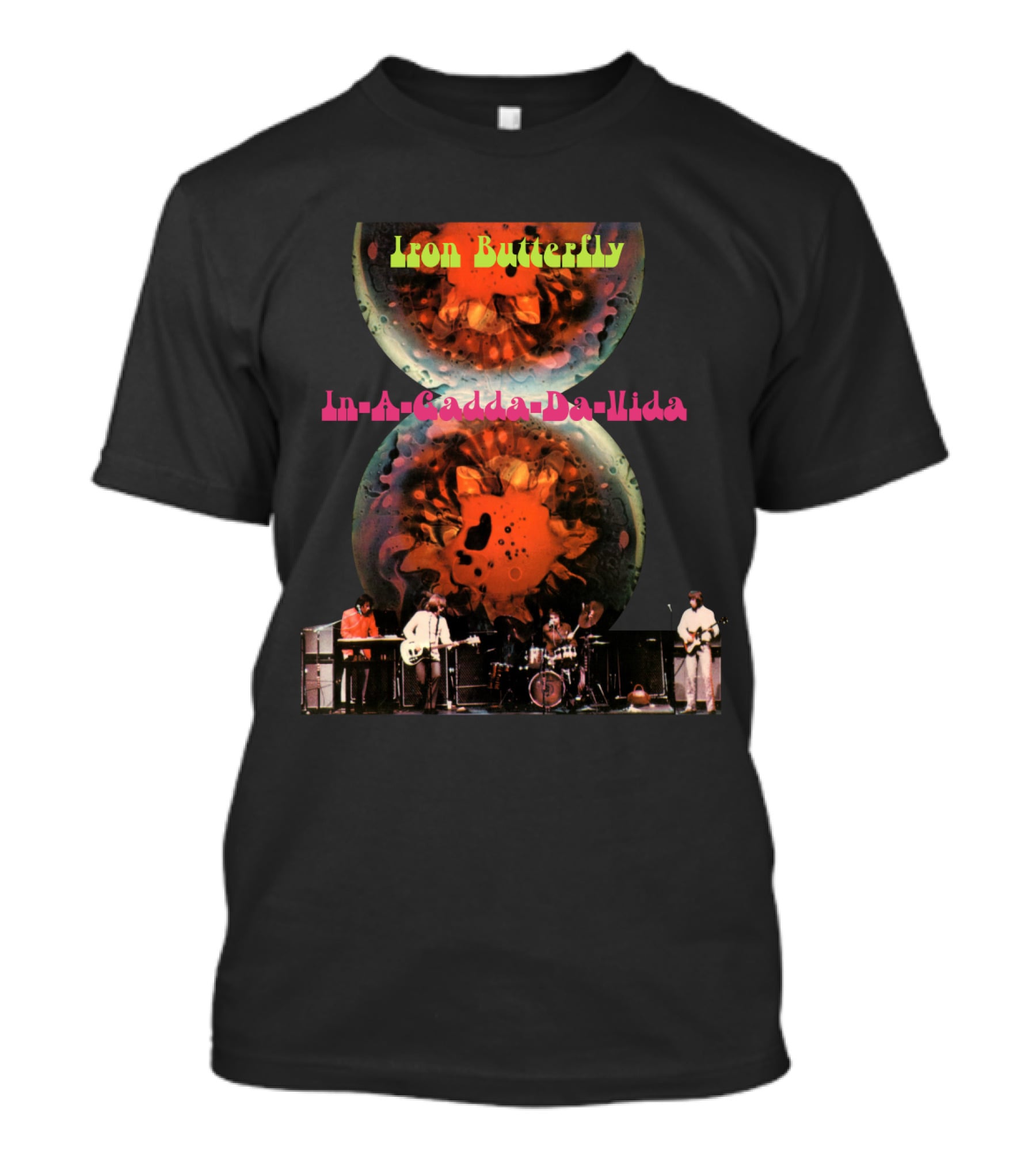 Iron Butterfly In-A-Gadda-Da-Vida Album Cover Retro Band Performance T-Shirt