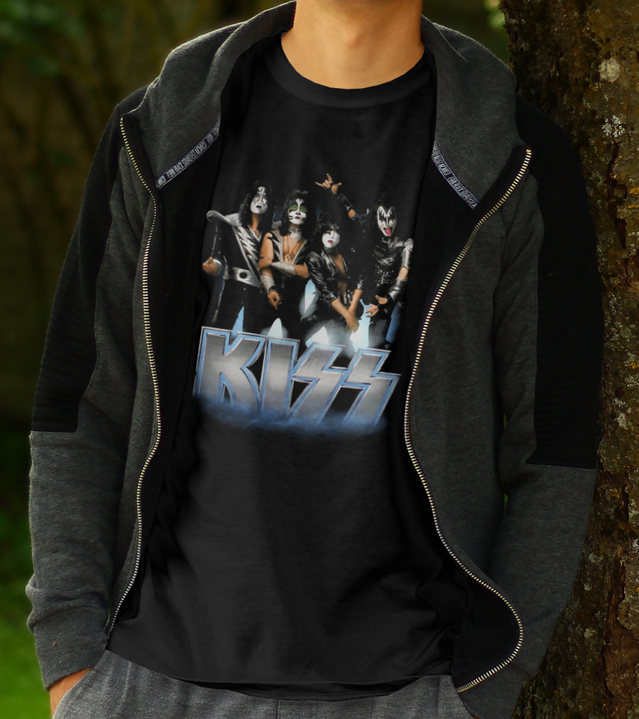 KISS Band Iconic Rock Group Members Face Paint And Costumes T-Shirt