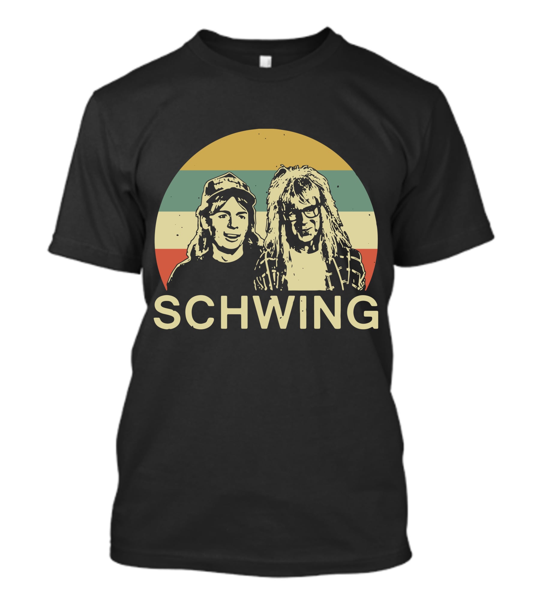 Wayne's World Schwing Retro Vintage Stripes T-Shirt