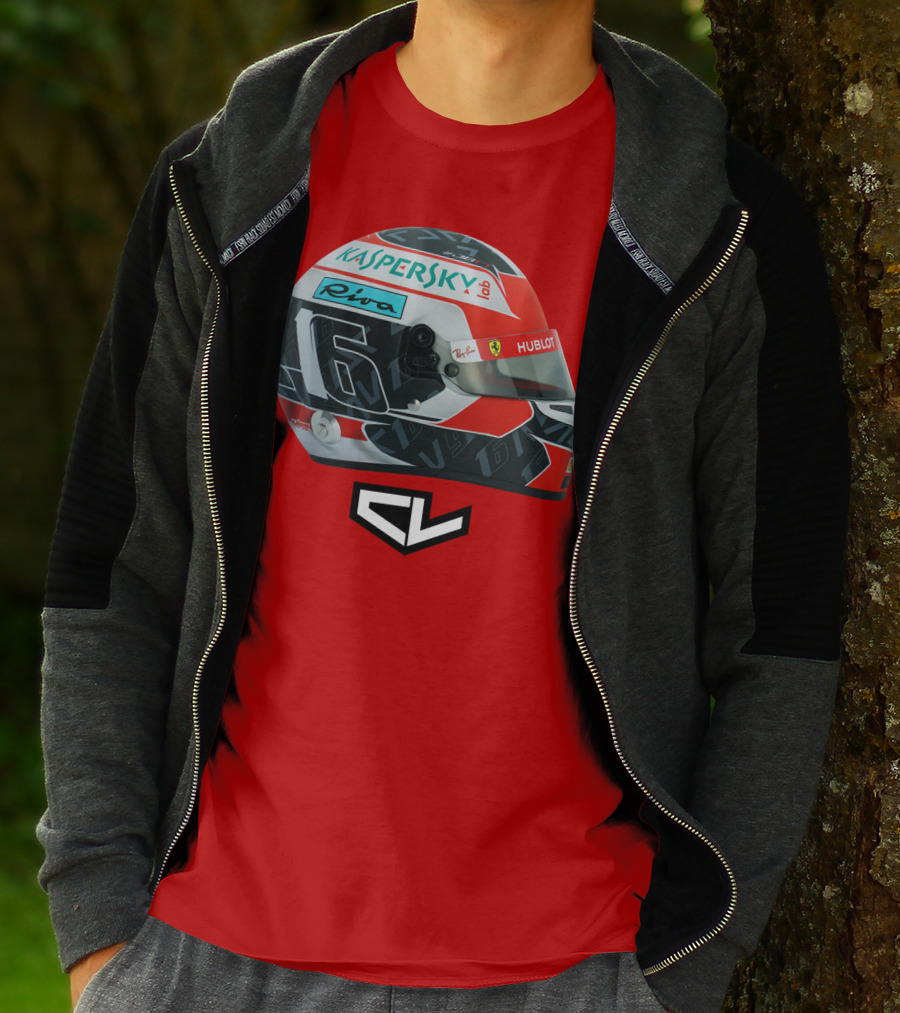 Kaspersky Riva Hublot Ferrari F1 Helmet CL Charles Leclerc 16 T-Shirt