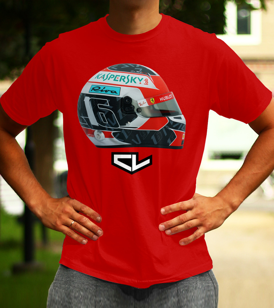 Kaspersky Riva Hublot Ferrari F1 Helmet CL Charles Leclerc 16 T-Shirt