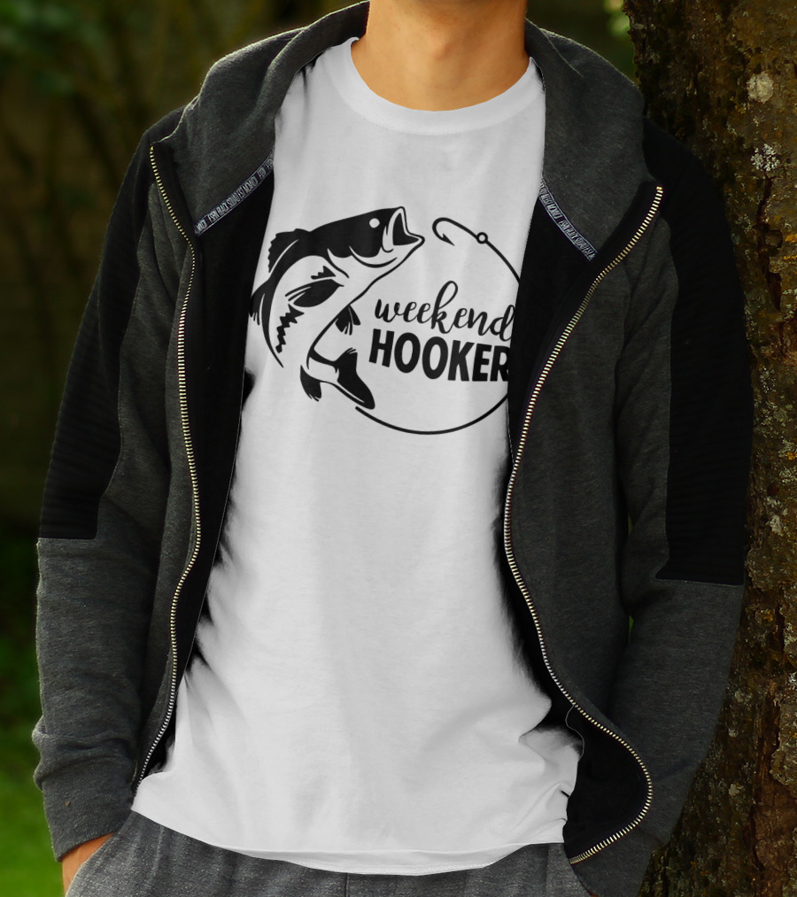 Weekend Hooker Fishing Enthusiast Bass Hook T-Shirt