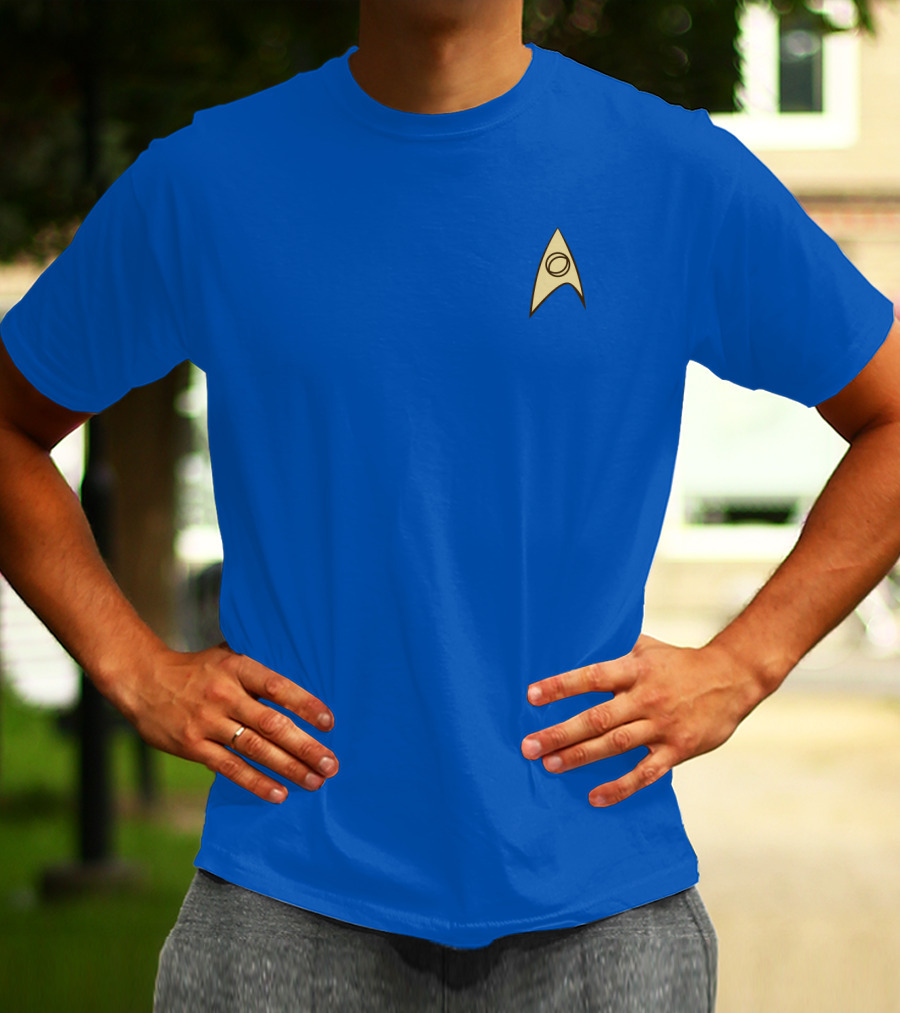 03 Original Star Trek Science Uniform Blue With Starfleet Insignia T-Shirt