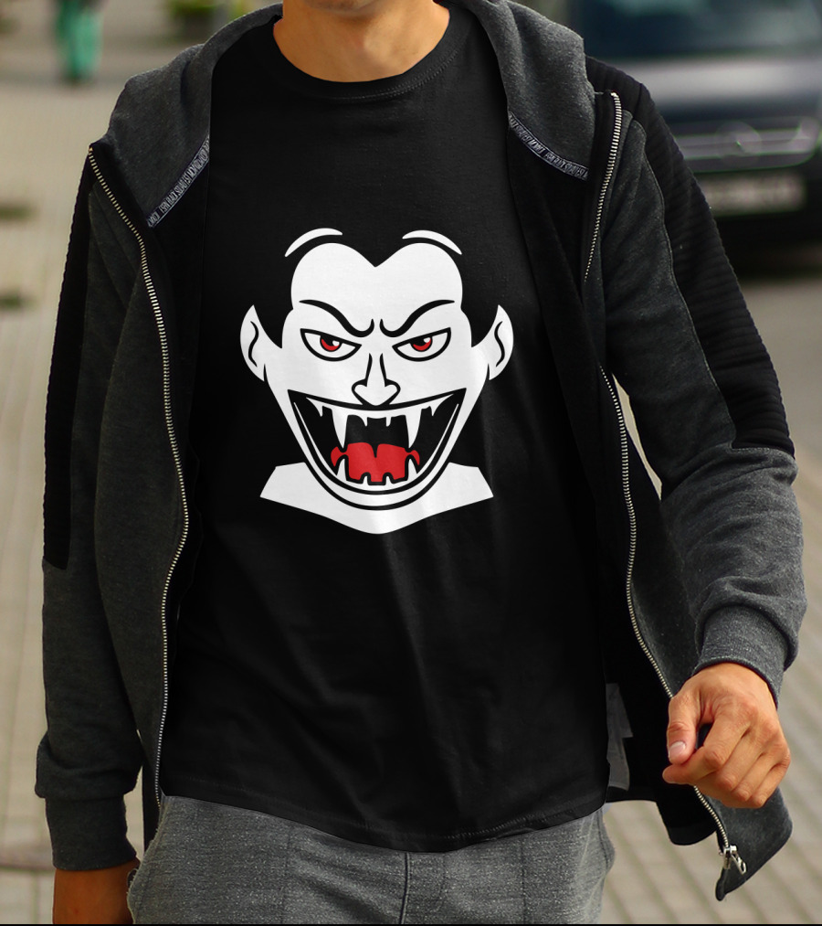 Vampire Halloween Creepy Face Fangs T-Shirt