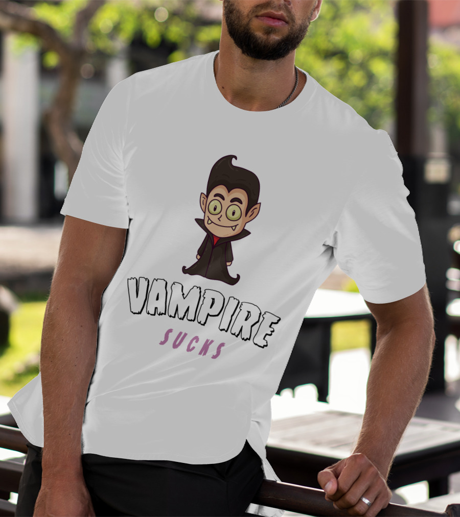 Halloween Season Greetings Vampire Sucks Cartoony Character T-Shirt