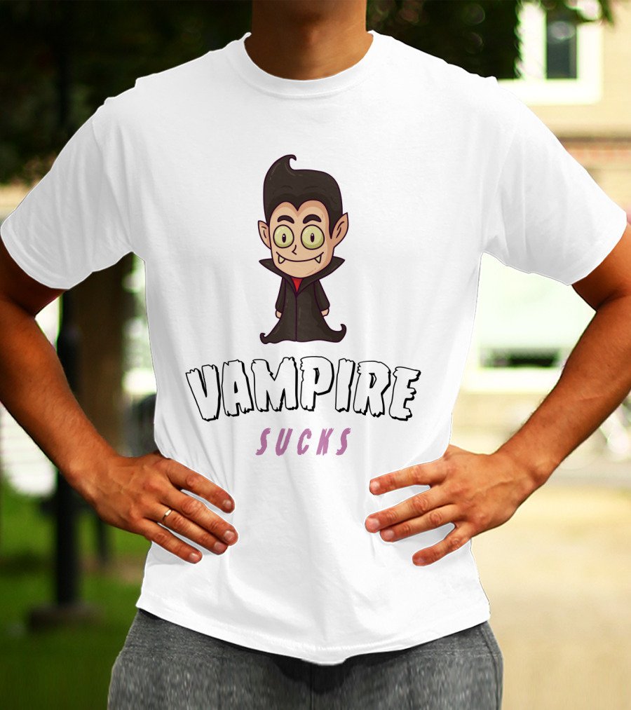 Halloween Season Greetings Vampire Sucks Cartoony Character T-Shirt