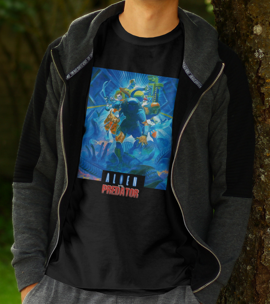 Alien Vs. Predator Retro Video Game Cover T-Shirt
