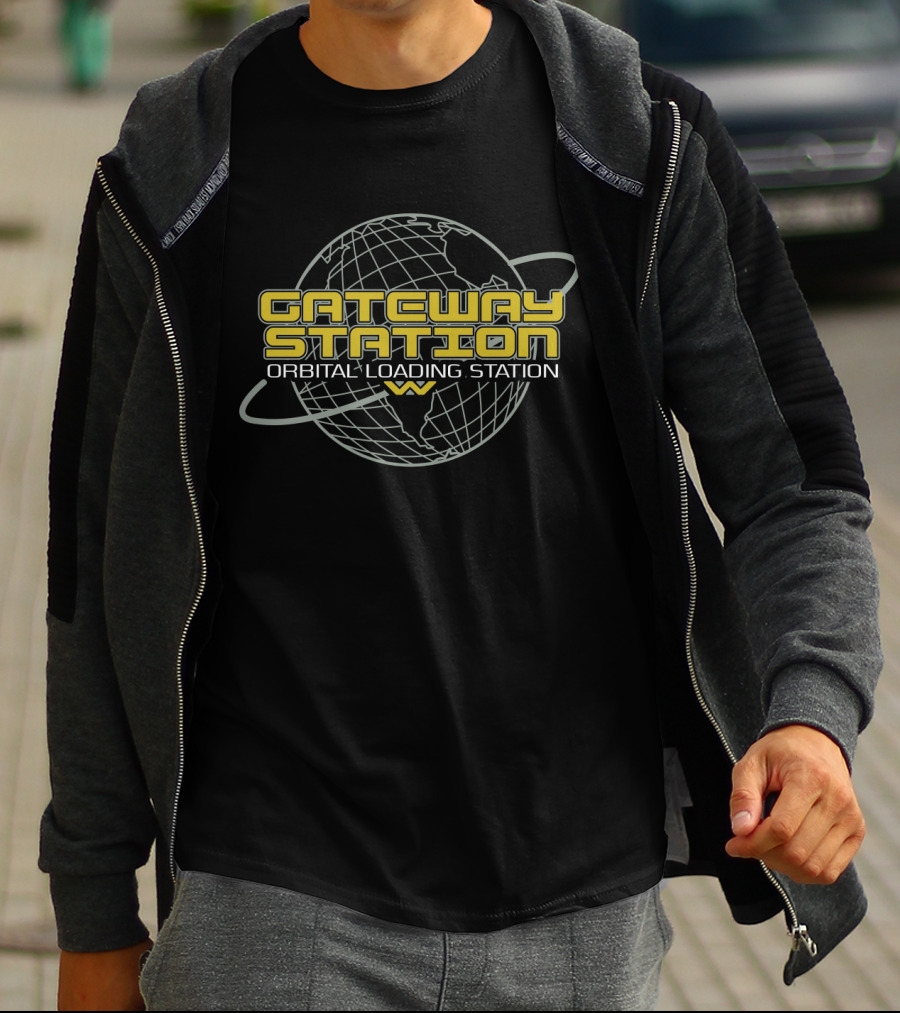 Gateway Station Orbital Loading Station Aliens T-Shirt