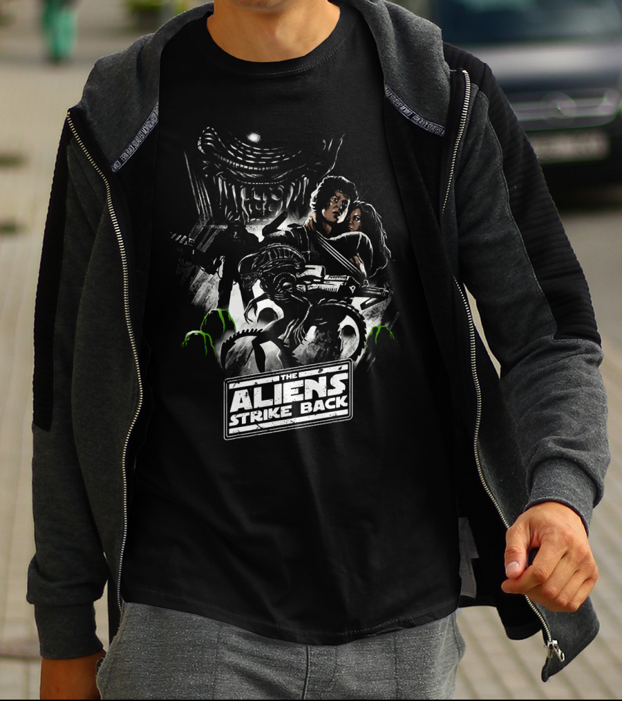 The Aliens Strike Back Sci-Fi Mashup Extravaganza T-Shirt