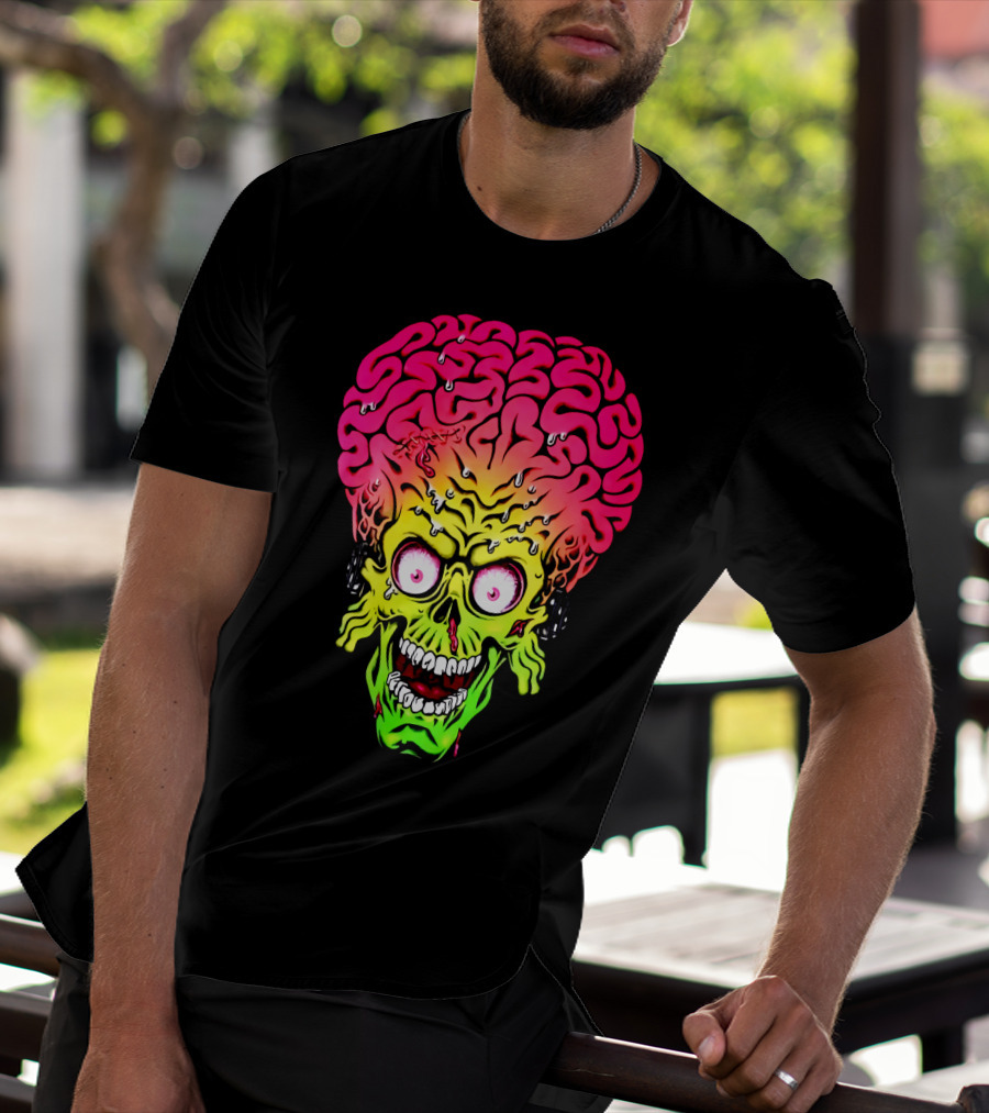 Mars Attacks Alien Brain Zombie Head T-Shirt
