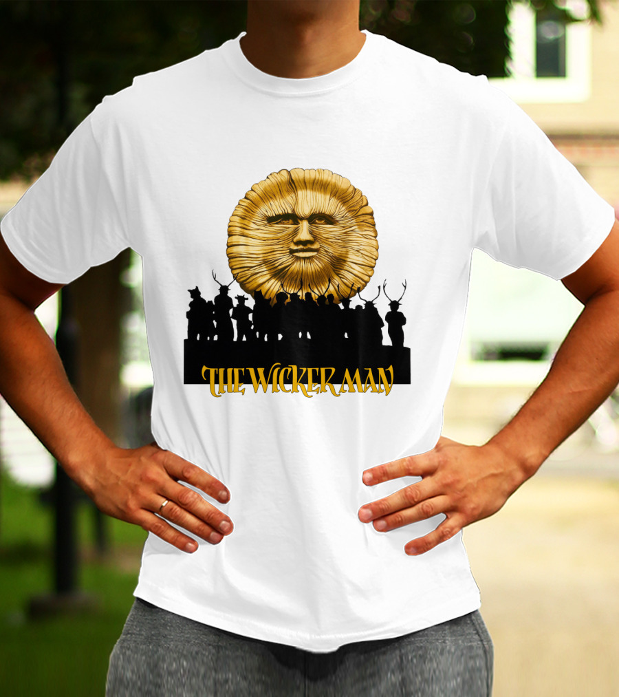 The Wicker Man Sun Face And Silhouetted Figures T-Shirt
