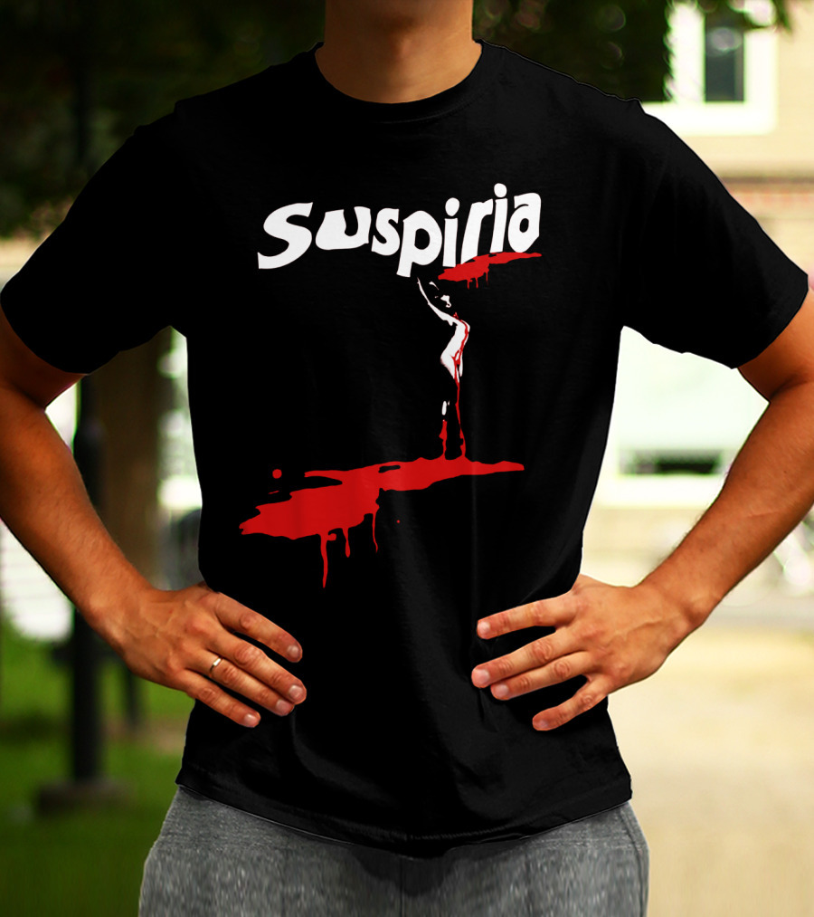 Suspiria 1977 Horror Film Logo With Red Blood And Dancing T-Shirt