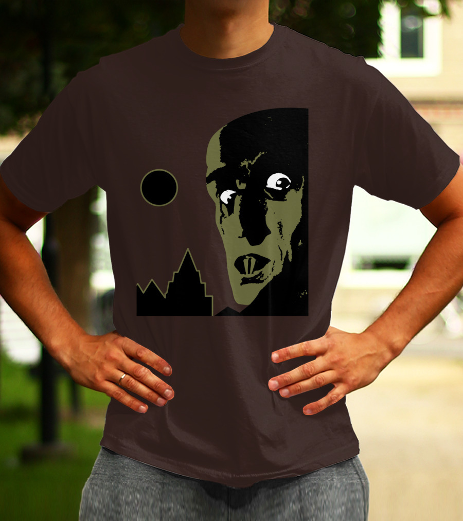 Nosferatu The Vampyre 1979 Iconic Horror Vampire Portrait With Castle And Moon T-Shirt