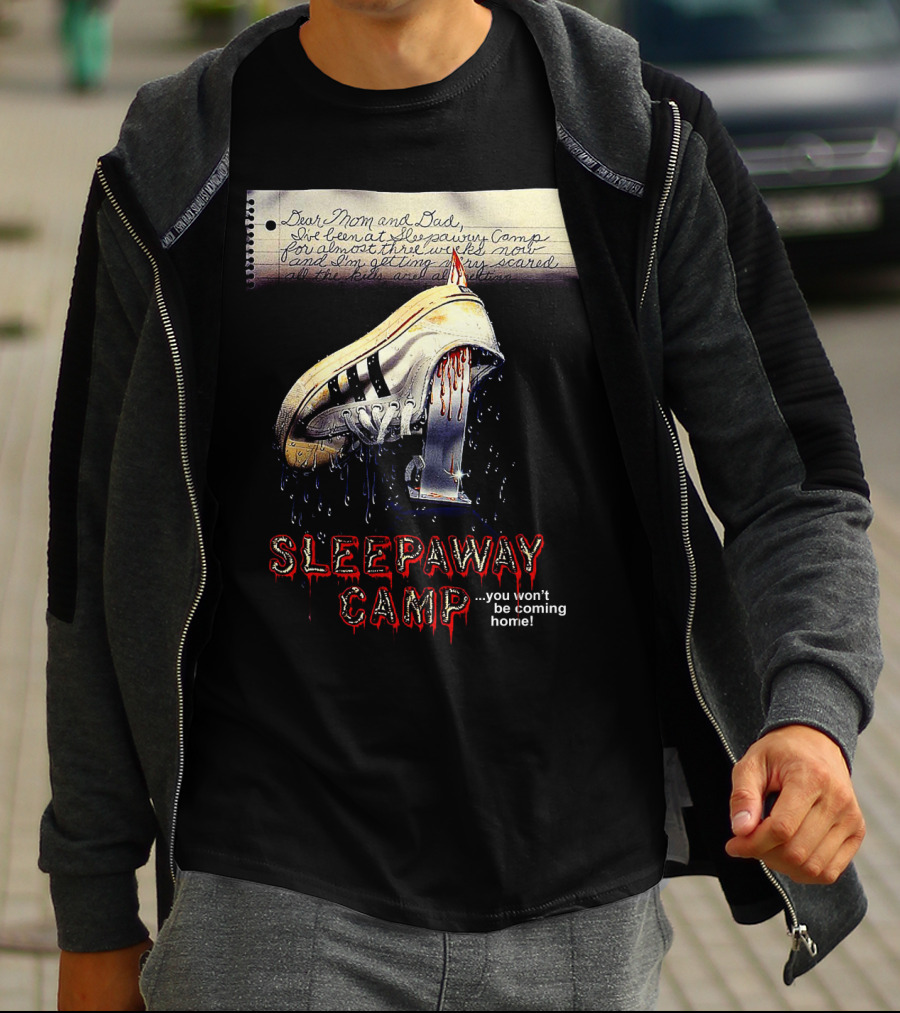 Sleepaway Camp You Won't Be Coming Home Bloody Shoe Note T-Shirt