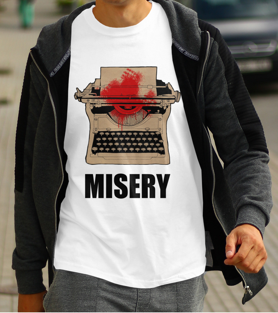 Misery Typewriter With Blood Splatter T-Shirt