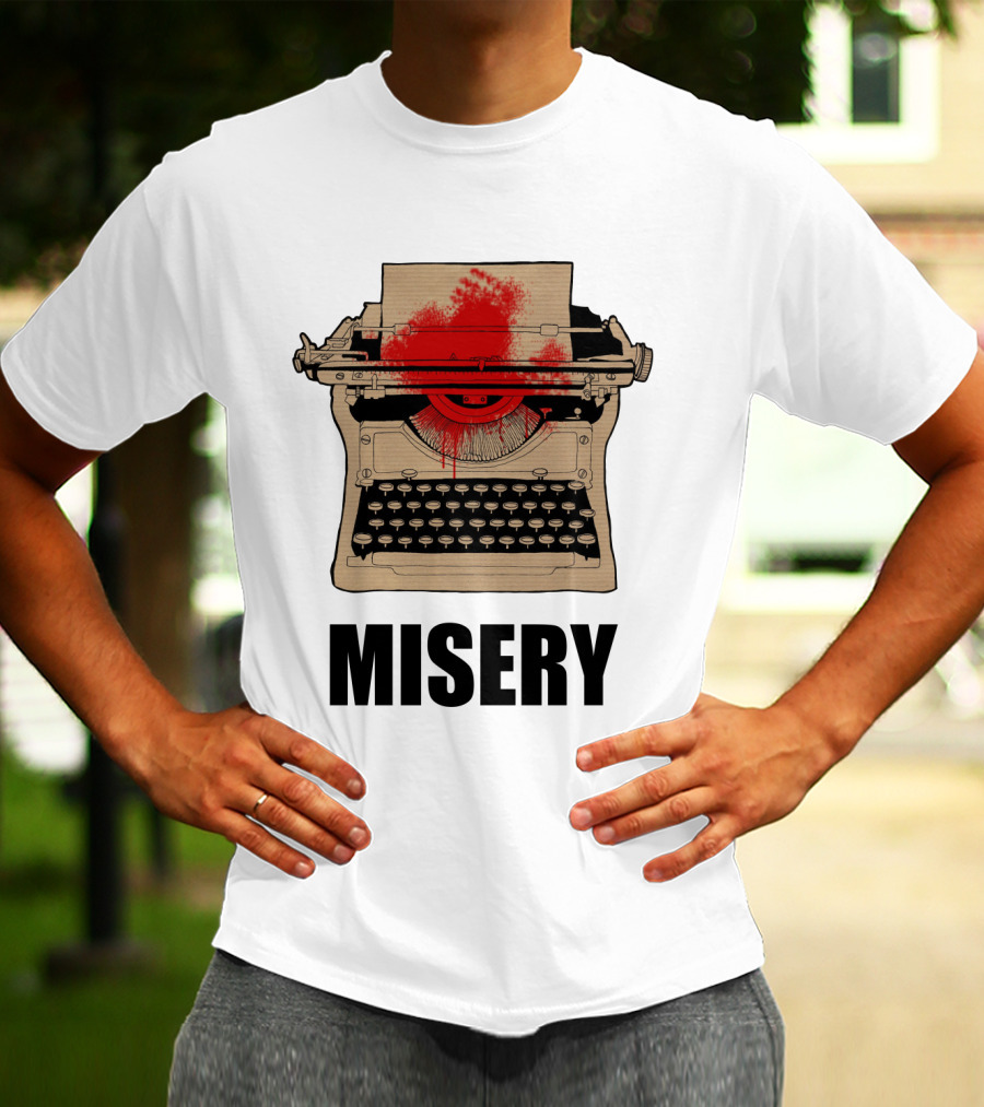 Misery Typewriter With Blood Splatter T-Shirt
