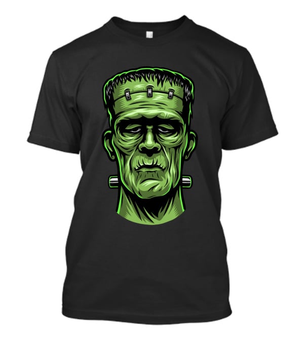 Frankenstein Head Halloween Retro Monster T-Shirt