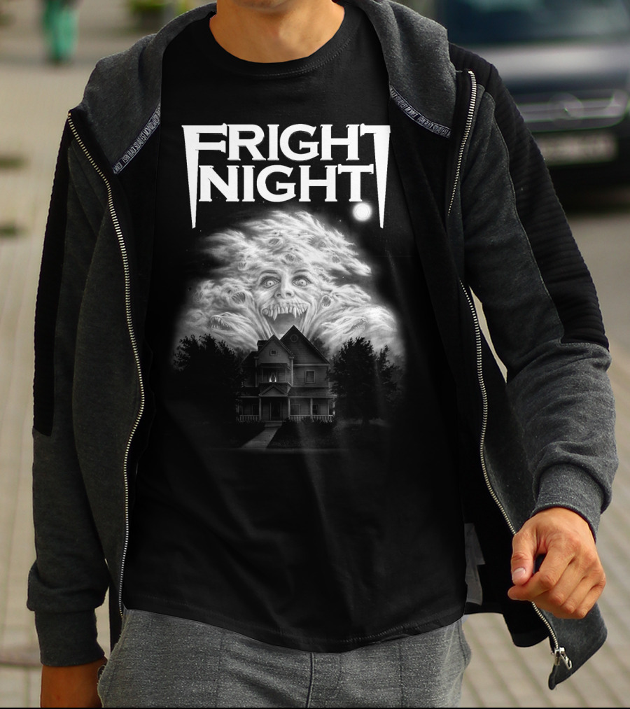 Fright Night Vampire Cloud Over Haunted House T-Shirt