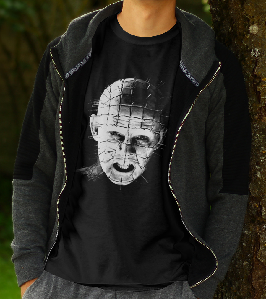 Hellraiser Pinhead Horror Icon Grayscale T-Shirt