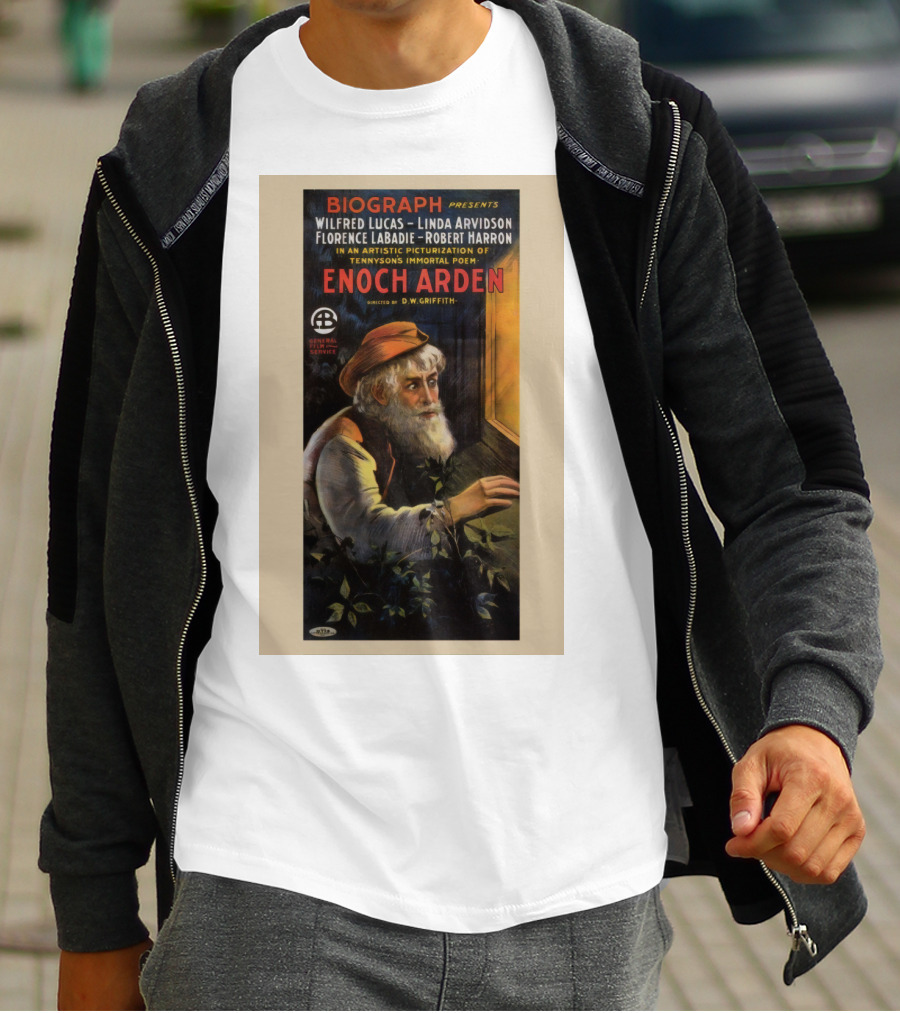 BIOGRAPH Presents Enoch Arden Wilfred Lucas Linda Arvidson Florence Labadie Robert Harron D.W. Griffith Tennyson's Immortal Poem T-Shirt