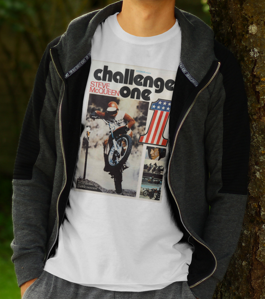 ON ANY SUNDAY Challenge One Steve McQueen Number One Racing Motocross America T-Shirt