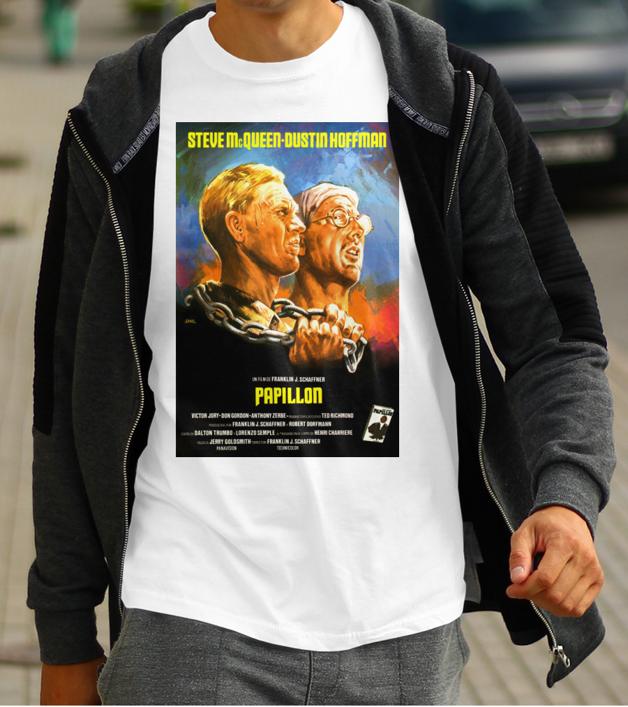 Steve McQueen Dustin Hoffman Papillon Movie T-Shirt